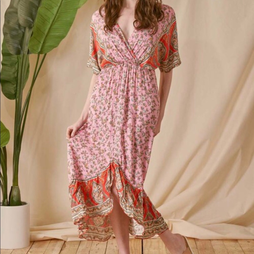 Bohemian high low maxi dress
